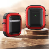 Estuche protector de TPU + PC a prueba de golpes para auriculares inalámbricos con mosquetón, para AirPods 1/2, para AirPods Pro